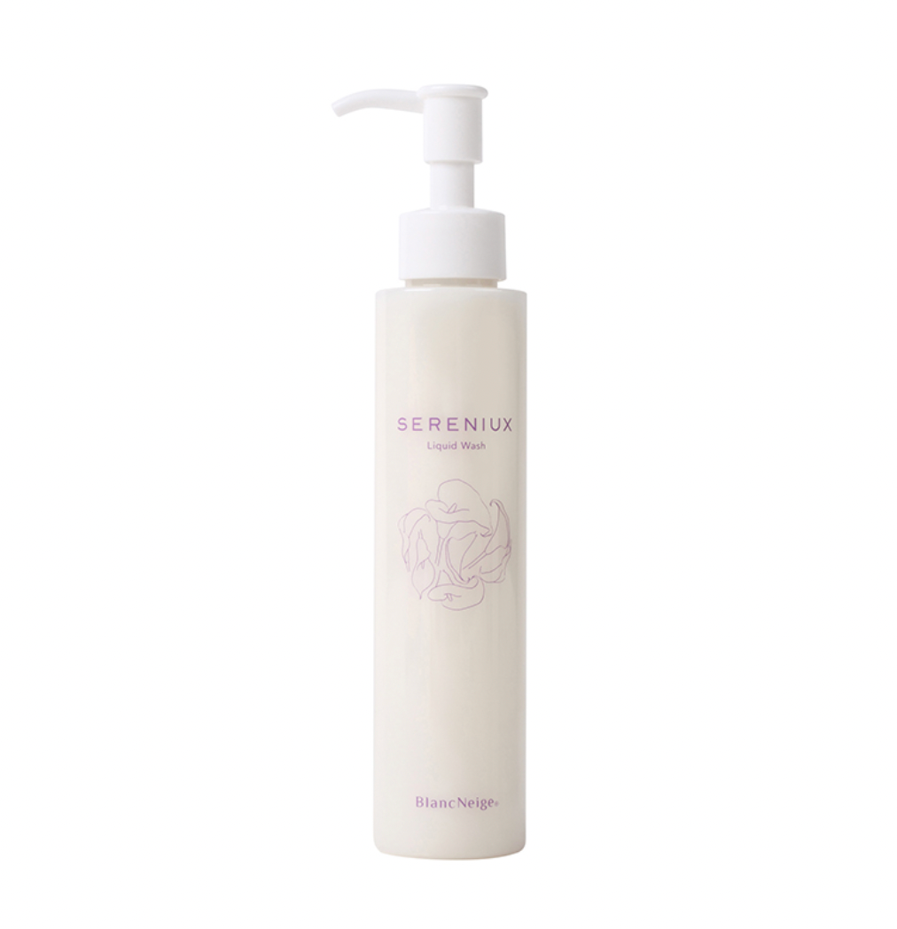 S-line Cleansing Liquid Wash, a gentle cleansing product from the SERENIUX SERIES by BlancNeige, a Japanese skincare brand featuring natural ingredients and patented pure water from Japan.